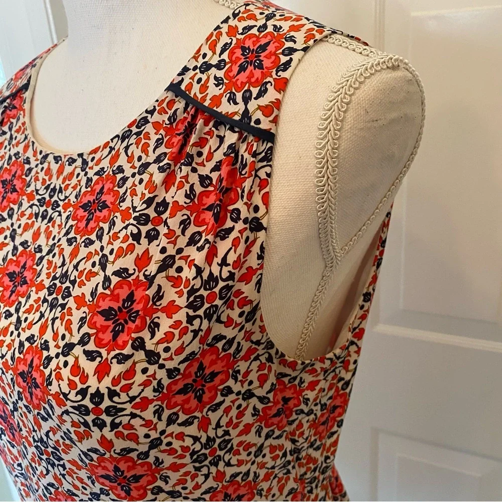 J. Crew silk California Poppy A line sleeveless dress